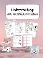 Vorschau - Arbeitsblätter - Winterlied: A, B, C, die Katze lief im Schnee (Arbeitsblätter + Tafelmaterial) - Deckblatt