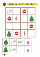 Vorschau - Arbeitsblätter - Bilder-Sudoku Weihnachten - Seite 1