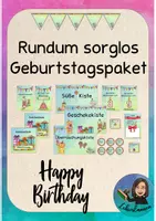 Vorschau - Bildkarten - Geburtstag Set: Wimpel, Aufsteller, Grußkarten, Würfelvorlagen - Seite 1