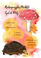 Vorschau - Spiele - Rechenpuzzles (Herbst) Igel und Pilz (Addition und Subtraktion im Hunderterraum) - Deckblatt