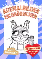 Vorschau - Arbeitsblätter - Hoodie Kunst Eichhörnchen Mandala Bilder ausmalen - Deckblatt