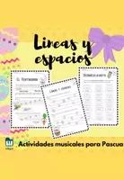 Vista previa - Hojas de trabajo - Líneas y espacios en el pentagrama - Pascua - Portada
