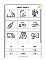 Vista previa - Hojas de trabajo - Word match short sounds - página 3