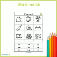 Vista previa - Hojas de trabajo - Word match short sounds - Portada