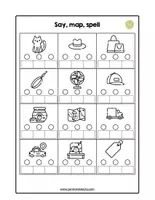 Vista previa - Hojas de trabajo - Say, map, spell short sounds - página 3