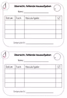 Vorschau - Anderer Materialtyp - Hausaufgaben vergessen Zettel - Seite 1