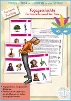 Vorschau - Bildkarten - Karneval Yogageschichte Der bunte Karneval der Tiere - Deckblatt