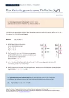 Vorschau - Merkblätter - Das kleinste gemeinsame Vielfache (kgV) - Merkblatt - Seite 1