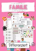 Vorschau - Arbeitsblätter - Familie DaZ Wortschatz Deutsch Klasse 1 & 2 Wörter lernen - Deckblatt