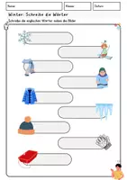 Vorschau - Arbeitsblätter - Winter DaZ Wortschatz Deutsch Klasse 1 & 2 Wörter lernen - Seite 2