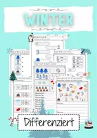 Vorschau - Arbeitsblätter - Winter Wortschatz Englisch Grundschule Vokabeln lernen - Deckblatt