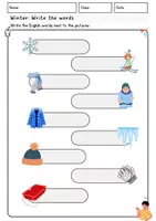 Vorschau - Arbeitsblätter - Winter Wortschatz Englisch Grundschule Vokabeln lernen - Seite 2