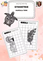 Vorschau - Mal- und Bastelvorlagen - Symmetrie Mandala Tiere 32 Arbeitsblätter - Deckblatt