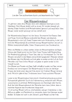 Vorschau - Arbeitsblätter - Leseverständnis 4. Klasse "Der Wasserkreislauf" - Deckblatt
