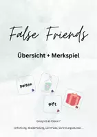 Vorschau - Spiele - False Friends // Merkspiel und Übersicht - Deckblatt