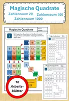 Vorschau - Arbeitsblätter - Magische Quadrate - Addieren im Zahlenraum 20, 100, 1000 - Deckblatt