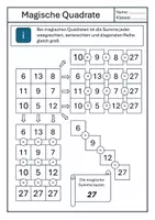 Vorschau - Arbeitsblätter - Magische Quadrate - Addieren im Zahlenraum 20, 100, 1000 - Seite 2