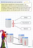 Vorschau - Arbeitsblätter - Brüche Bruchrechnen Klasse 5 6 - Zauberschule - Seite 2