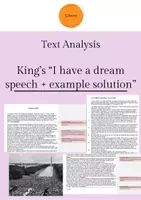 Vorschau - Arbeitsblätter - King's 'I have a dream' speech + example solution of speech analysis & skill sheets - Deckblatt