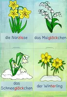 Vorschau - Arbeitsblätter - Schreibspaziergang Klasse 1/2 Wimmelbild Frühblüher - Seite 1