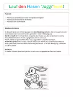 Vorschau - Mal- und Bastelvorlagen - Lauf den Hasen Joggi bunt - kreatives Laufspiel für Ostern - Deckblatt