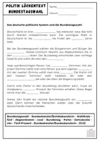Vorschau - Arbeitsblätter - Politik: Lückentexte für Sekundarstufe 1 #demokratiestärken - Deckblatt