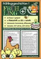 Vorschau - Fördermaterial/Inklusion - Lesen Klasse 3/4: 5 Frühlingsgeschichten (1) plus Sinnentnahme - Deckblatt
