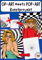 Vorschau - Mal- und Bastelvorlagen - Op-Art meets Pop-Art Kunstprojekt Comic Frauen mit Sonnenbrille - Deckblatt