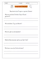Vorschau - Arbeitsblätter - Leseverständnis 4. Klasse " Die Welt - Unser blauer Planet" - Seite 1