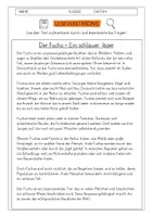 Vorschau - Arbeitsblätter - Leseverständnis 4. Klasse "Der Fuchs - Ein schlauer Jäger" - Deckblatt