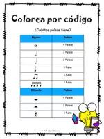 Vista previa - Manualidades / Dibujos para colorear - Otoño Colorea por Código - Música y Matemática - página 1