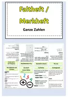 Vorschau - Arbeitsblätter - Faltheft/Merkheft/Buddy Book - Ganze Zahlen (editierbar) - Deckblatt