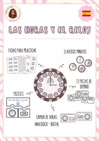 Vista previa - Hojas de trabajo - El reloj y las horas - Portada