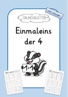 Vorschau - Arbeitsblätter - Einmaleins der 4 - Übungsblätter - Deckblatt