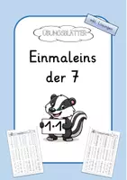 Vorschau - Arbeitsblätter - Einmaleins der 7 - Übungsblätter - Deckblatt