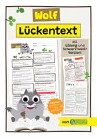 Vorschau - Arbeitsblätter - Wolf - Arbeitsblatt mit Lückentext - Deckblatt