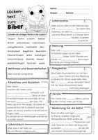 Vorschau - Arbeitsblätter - Biber - Arbeitsblatt mit Lückentext - Seite 2