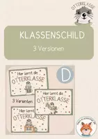 Vorschau - Poster - Otterklasse- Türschild/ Klassenschild - Deckblatt