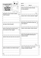 Vorschau - Arbeitsblätter - Großer Panda - 5 Arbeitsblätter - Lückentext, Suchsel, Quiz, Fragebogen, Steckbrief - Materialpaket/Sparpaket - Seite 3