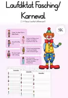 Vorschau - Arbeitsblätter - Laufdiktat Fasching/ Karneval - Deckblatt