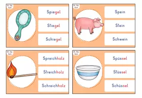 Vorschau - Fördermaterial/Inklusion - Klammerkarten: Sp, St oder Sch (Wortebene) - Seite 2