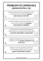 anteprima - Esercizi - PROBLEMI DI CARNEVALE MATEMATICA CLASSE PRIMA - Pagina 1