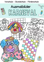 Vorschau - Mal- und Bastelvorlagen - Ausmalbilder Karneval, Fasching, Malvorlagen Pop Art, Kunst - Deckblatt