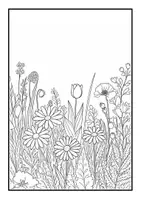 Vorschau - Mal- und Bastelvorlagen - Ausmalbilder "Frühling" im modernen Cartoon-Stil - Seite 1