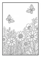 Vorschau - Mal- und Bastelvorlagen - Ausmalbilder "Frühling" im modernen Cartoon-Stil - Seite 2