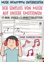 Vorschau - Arbeitsblätter - Wie beeinflusst Musik unsere Emotionen? Youtubevideo + Arbeitsblätter - Deckblatt