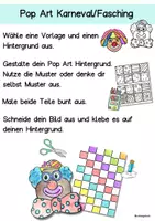 Vorschau - Mal- und Bastelvorlagen - Ausmalbilder Karneval, Fasching, Malvorlagen Pop Art, Kunst - Seite 1