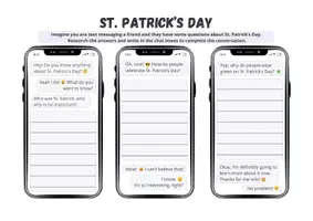 Vorschau - Arbeitsblätter - St. Patrick’s Day: Text Message Challenge (creative task) - Seite 1