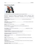 Vorschau - Arbeitsblätter - Fitness – Begriffe (Arbeitsblätter) - Deckblatt