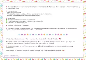 Vista previa - Hojas de trabajo - Paquete - Actividades de Carnaval - página 2